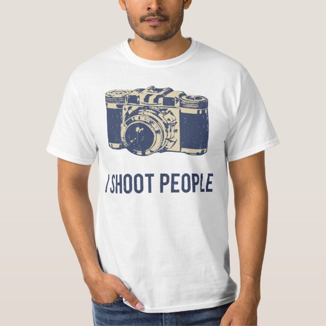 Jag skjuter folk fotografikamera tee (Framsida)