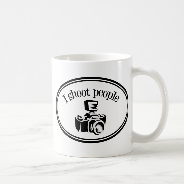 Jag skjuter folk Retro fotograf kameran B&W Kaffemugg (Höger)