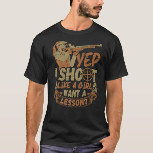 Jag skjuter som en flicka - sportskytte och Clay P T Shirt