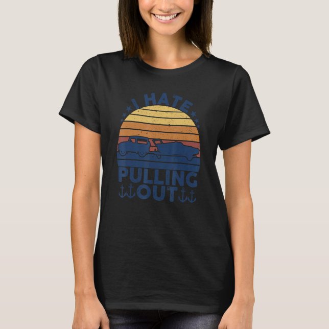 Jag skjuter ut Retro-båtkapten Moto T Shirt (Framsida)