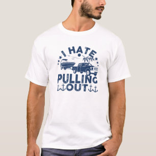 Jag skjuter ut Retro-båtkapten Moto T Shirt