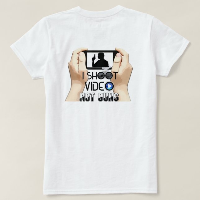 Jag skjuter video inte Guns T-Shirt (Design baksida)