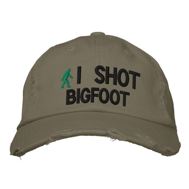 Jag sköt Bigfoot Deluxe-version Broderad Keps (Framsida)