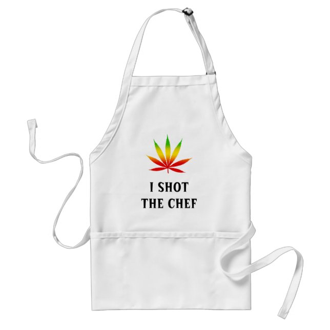 Jag sköt Chef Reggae Rasta Löv Standard Apron Förkläde (Framsidan)