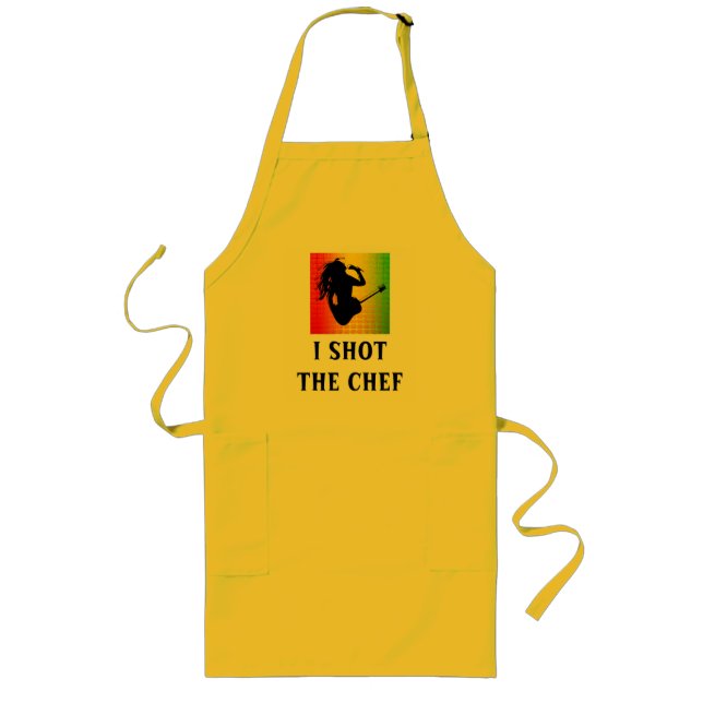 Jag sköt Chef Reggae Rasta Standard Apron Långt Förkläde (Framsidan)