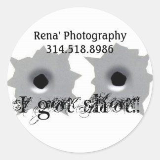 Jag sköt har! Stickers Runt Klistermärke