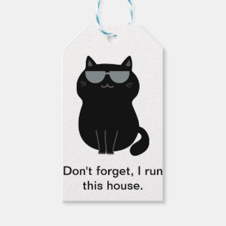 Jag sköter huset - Söta Katt - Presentkort Presentetikett