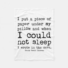 Jag skrev i det mörka Thoreau citationstecknet Fleecefilt