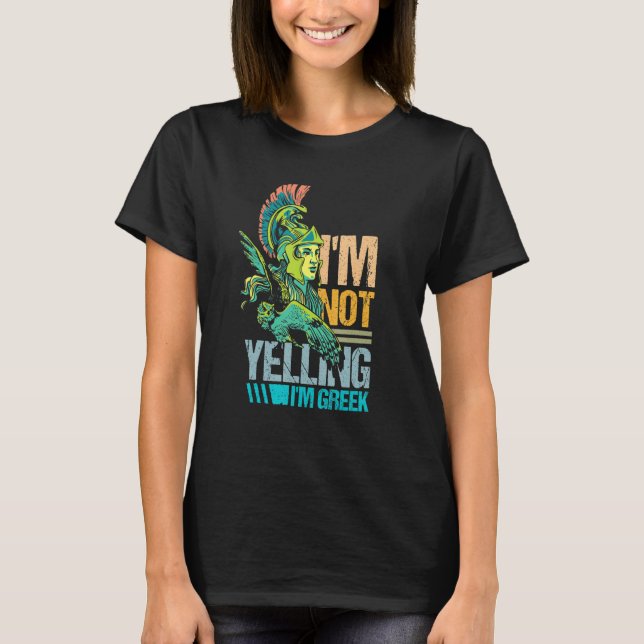 Jag skriker inte jag är grek t shirt (Framsida)