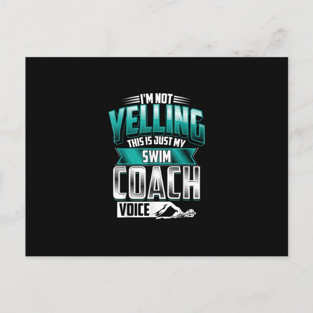 Jag Skriker Inte Simtränarens Röst Roligt Simning Meddelande Vykort (Framsida)