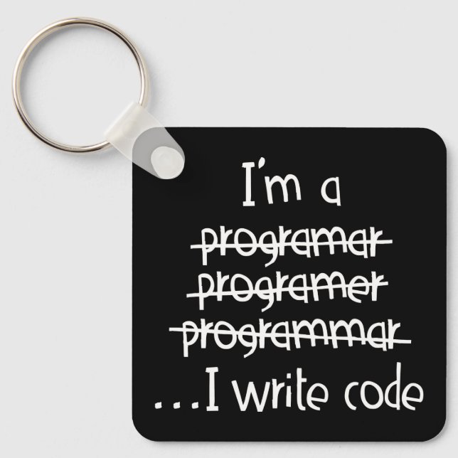 Jag skriver kod Programmer Humor Typografi Grafik Nyckelring (Framsida)