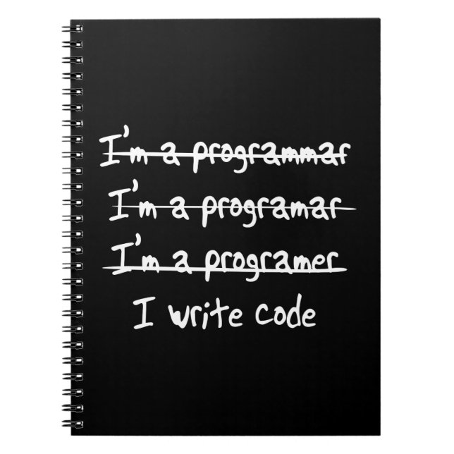 Jag skriver kodifierar anteckningsbok med spiral (Framsidan)