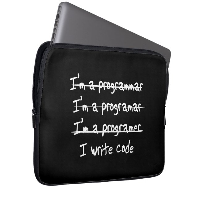 Jag skriver kodifierar laptop sleeve (Framsidan Höger)