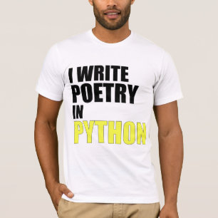 Jag skriver poesi i pytonorm t-shirt