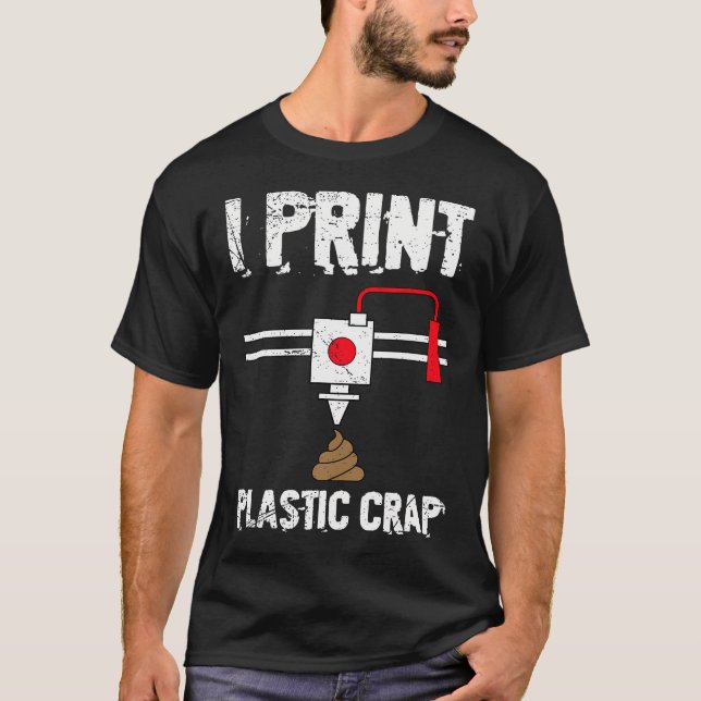 Jag Skriver Ut Plastskit Cool 3D-Utskrift 3D-Print T Shirt (Framsida)