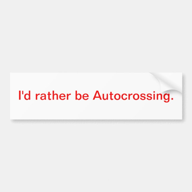 Jag skulle är ganska Autocrossing. Bildekal (Framsidan)
