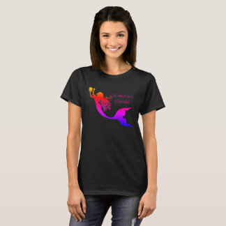 Jag skulle är ganska en sjöjungfru, svart skjorta tee shirt