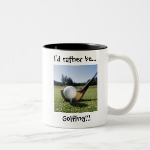 Jag skulle är ganska… golfspelet!!! 11oz. Mug. Två-Tonad Mugg