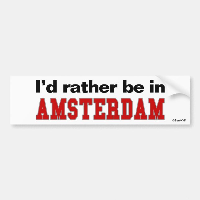 Jag skulle är ganska i Amsterdam Bildekal (Framsidan)
