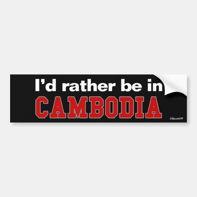 Jag skulle är ganska i Cambodja Bildekal (Framsidan)