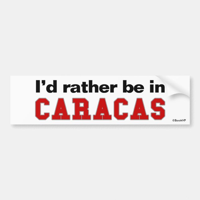 Jag skulle är ganska i Caracas Bildekal (Framsidan)