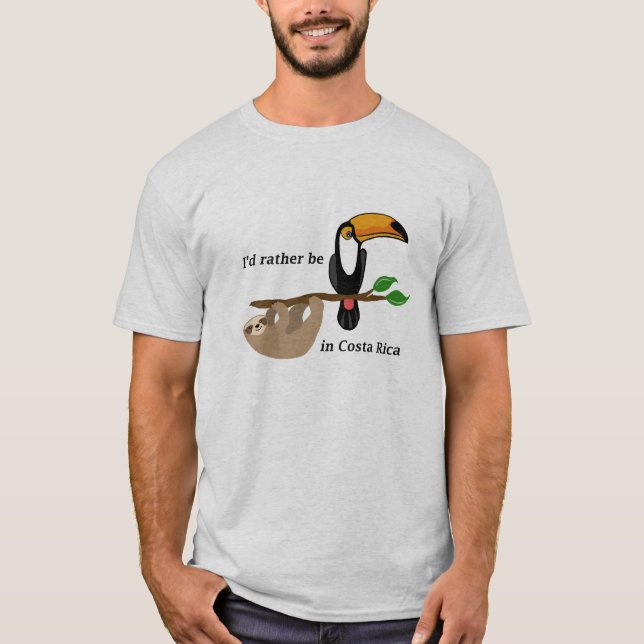 Jag skulle är ganska i Costa Rica, toucan och T Shirt (Framsida)