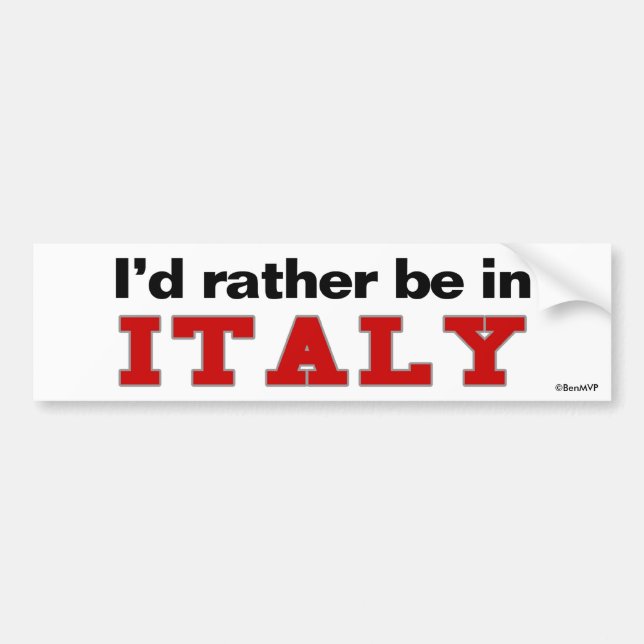 Jag skulle är ganska i italien bildekal (Framsidan)