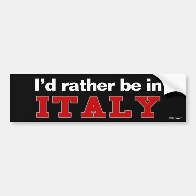 Jag skulle är ganska i italien bildekal (Framsidan)