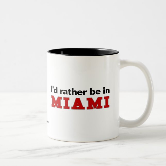 Jag skulle är ganska i Miami Två-Tonad Mugg (Höger)