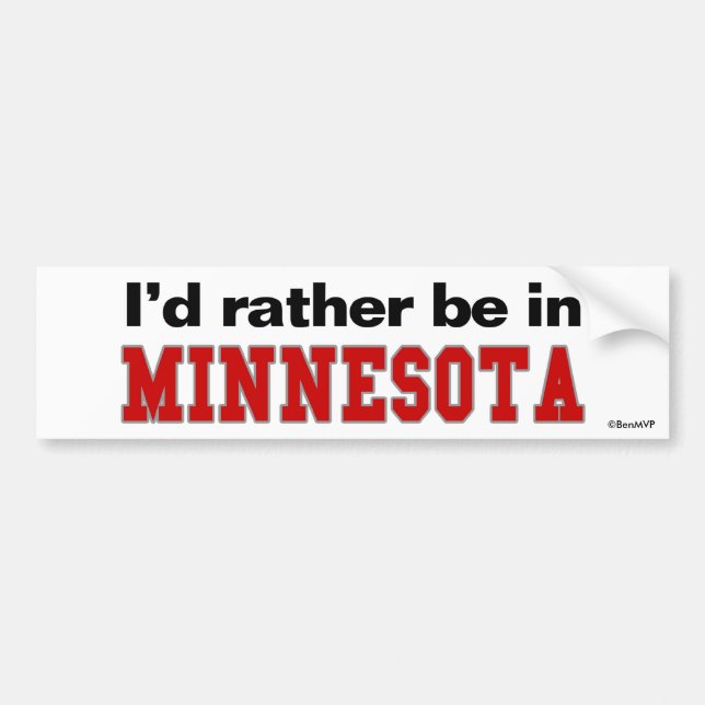Jag skulle är ganska i Minnesota Bildekal (Framsidan)