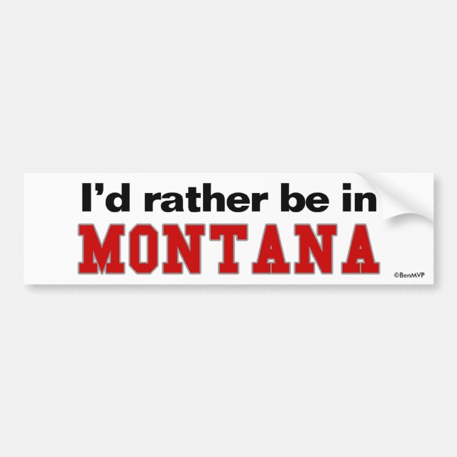 Jag skulle är ganska i Montana Bildekal (Framsidan)