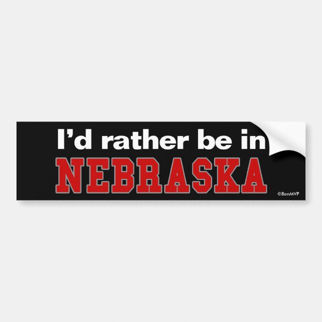 Jag skulle är ganska i Nebraska Bildekal (Framsidan)