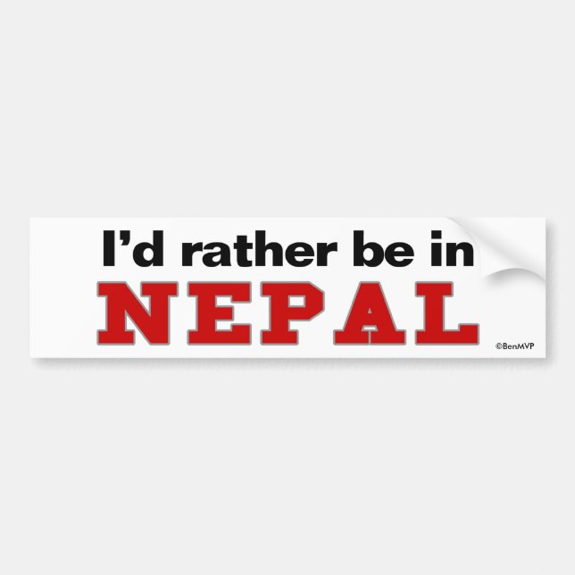 Jag skulle är ganska i Nepal Bildekal (Framsidan)