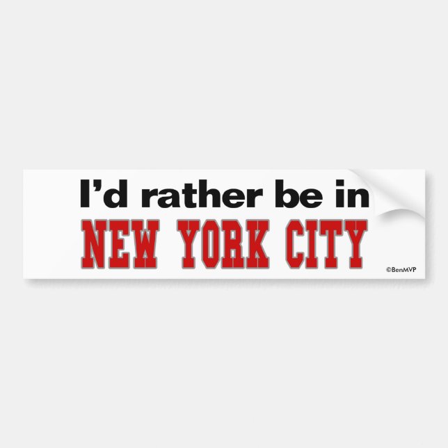 Jag skulle är ganska i New York City Bildekal (Framsidan)