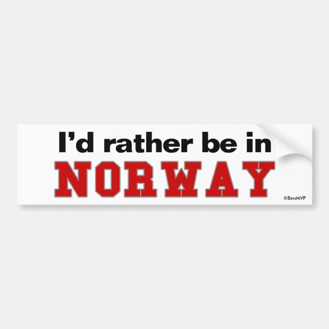 Jag skulle är ganska i norge bildekal (Framsidan)