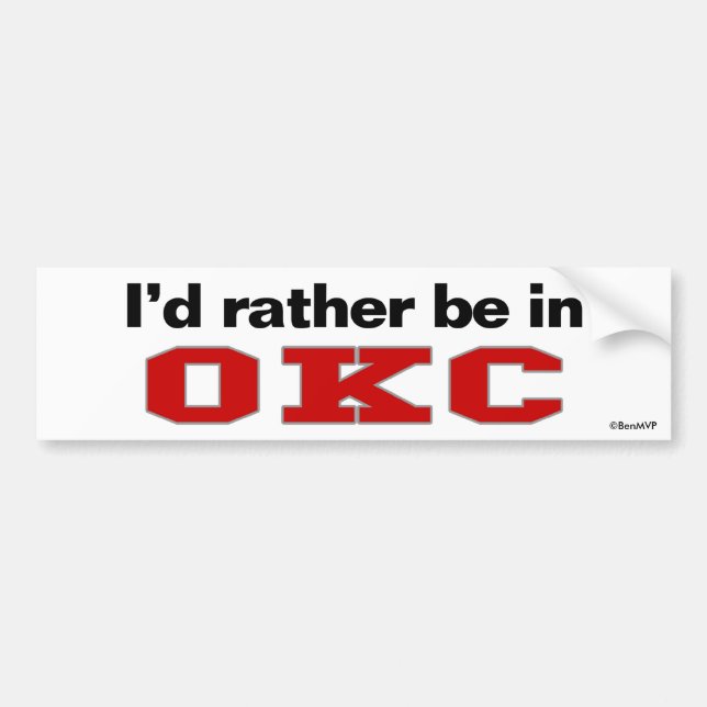 Jag skulle är ganska i OKC Bildekal (Framsidan)