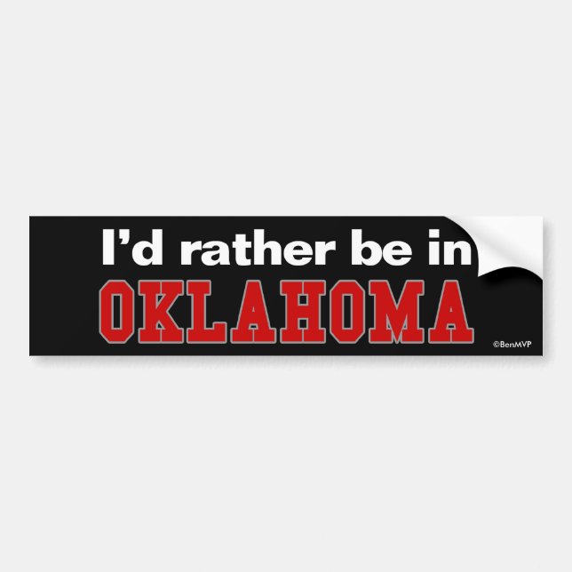 Jag skulle är ganska i Oklahoma Bildekal (Framsidan)