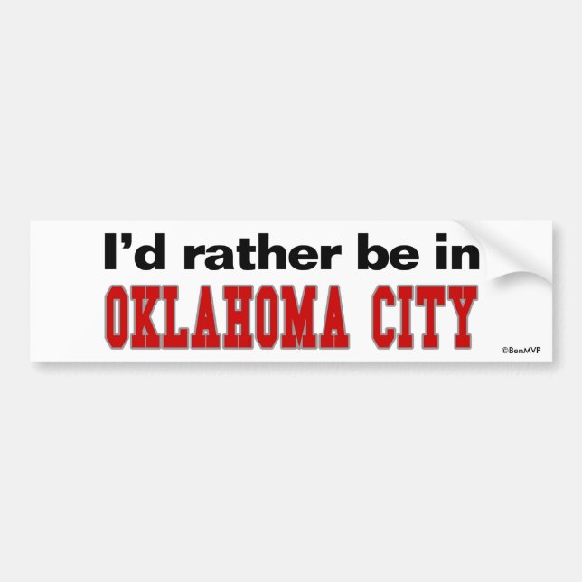 Jag skulle är ganska i oklahoma city bildekal (Framsidan)