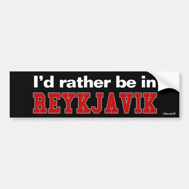 Jag skulle är ganska i Reykjavik Bildekal (Framsidan)