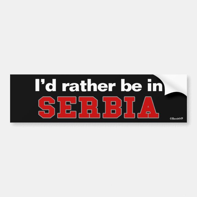Jag skulle är ganska i Serbia Bildekal (Framsidan)