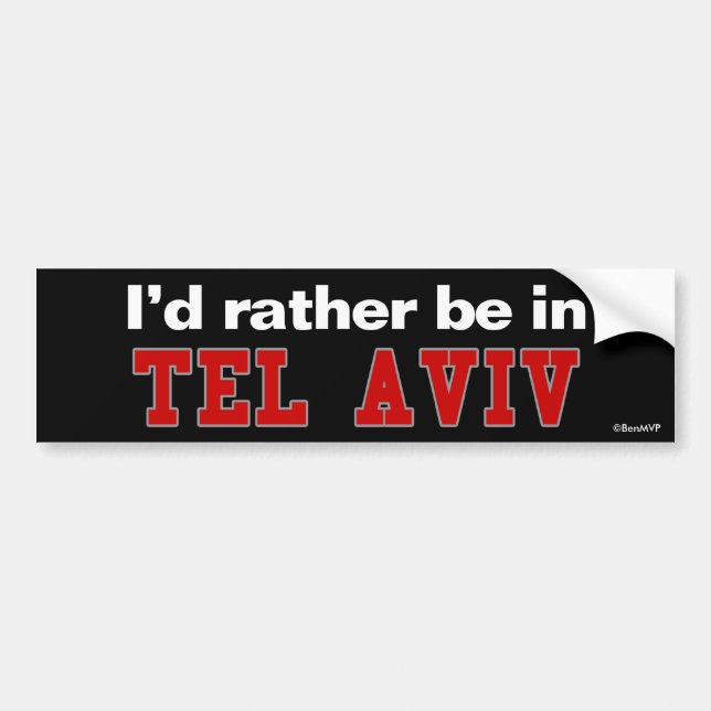 Jag skulle är ganska i Tel Aviv Bildekal (Framsidan)