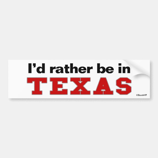 Jag skulle är ganska i Texas Bildekal (Framsidan)