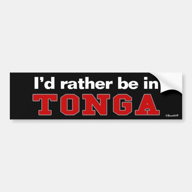 Jag skulle är ganska i Tonga Bildekal (Framsidan)