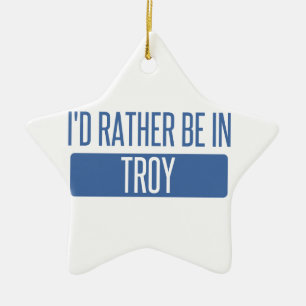 Jag skulle är ganska i Troy NY Julgransprydnad Keramik