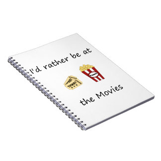Jag skulle är ganska på filmerna anteckningsbok med spiral