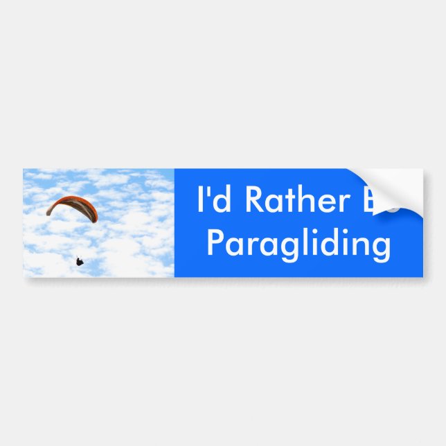 Jag skulle är ganska Paraglidingbildekalet Bildekal (Framsidan)