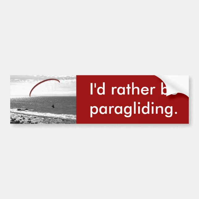 Jag skulle är ganska Paraglidingbildekalet Bildekal (Framsidan)