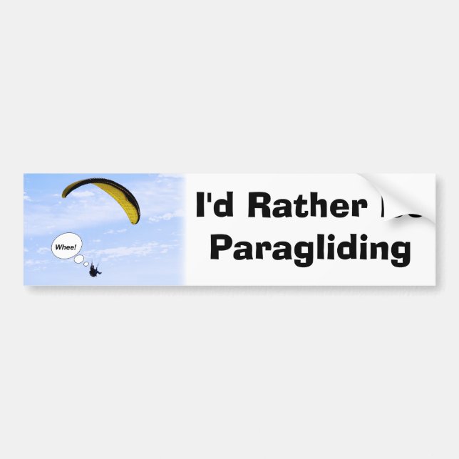 Jag skulle är ganska Paraglidingbildekalet Bildekal (Framsidan)