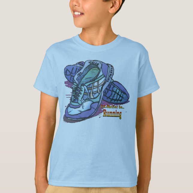Jag skulle är ganska rinnande _-gymnastikskor t shirt (Framsida)