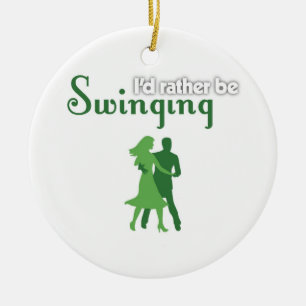 Jag skulle är ganska svängande julgransprydnad keramik